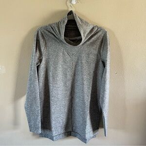 Zuda Grey Turtleneck Long Sleeve Top XS space dye soft athletic heavier top NWOT